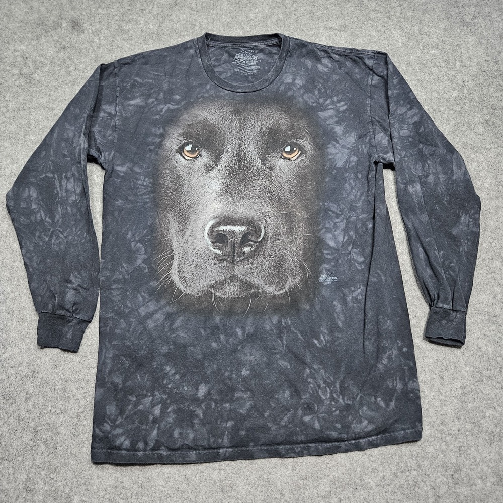 The Mountain Black Labrador Face Black Tie Dye Long Sleeve Shirt 2XL 2011